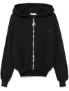 Attico Grey Sweatshirt With Hood And Logo Lettering On The Front In Cotton Woman In Black