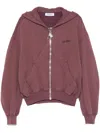 Attico Pink Sweatshirt With Hood And Logo Lettering On The Front In Cotton Woman In Red