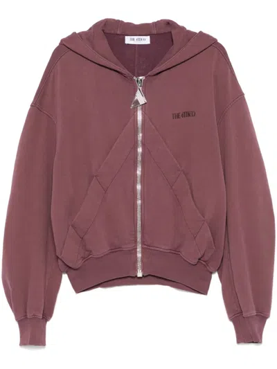 Attico Pink Sweatshirt With Hood And Logo Lettering On The Front In Cotton Woman In Red