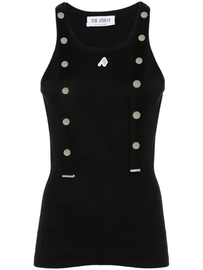 Attico Logo Cotton Tank Top In Black