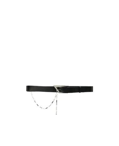 Attico Logo-buckle Leather Belt In Black