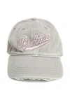 Attico Vintage Effect Baseball Cap Curved Brim In Gray