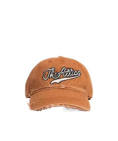 Attico Logo Cotton Baseball Cap In Yellow