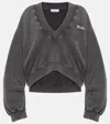 Attico Logo-detailed Cropped Cotton Sweatshirt In Black