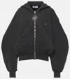 Attico Logo Cotton Jersey Zip-up Hoodie In Black