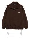 Attico Logo Cotton Sweatshirt In Brown