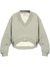 Attico Logo Cotton Sweatshirt In Gray