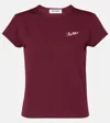 Attico Bordeauc Cotton T-shirt With Embroidered Logo In Burgundy