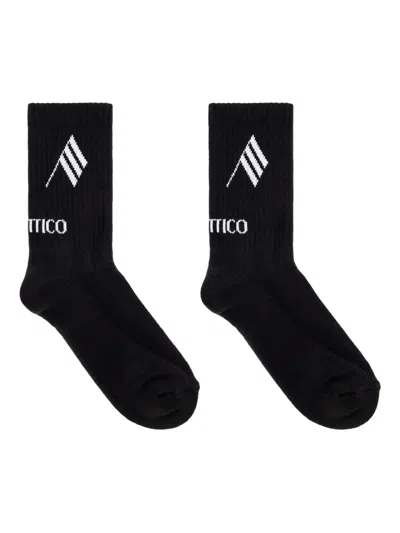 Attico Logo-detail Ribbed Socks In Black