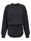 Attico Cotton-blend Fleece Sweatshirt Dress In Black