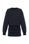 Attico Logo Detailed Sweatshirt Dress In Black