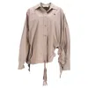 Attico Logo-embroidered Asymmetric Shirt In Brown Viscose In Brown