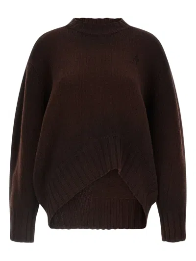 ATTICO LOGO-EMBROIDERED ASYMMETRICAL SWEATER