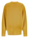 Attico Logo-embroidered Asymmetrical Sweater In Yellow