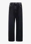 Attico Mat Coated Canvas Long Pants For Women In Blue