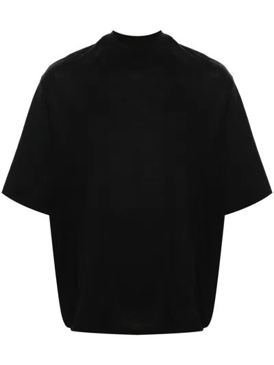Attico Logo-embroidered Cotton T-shirt In Black