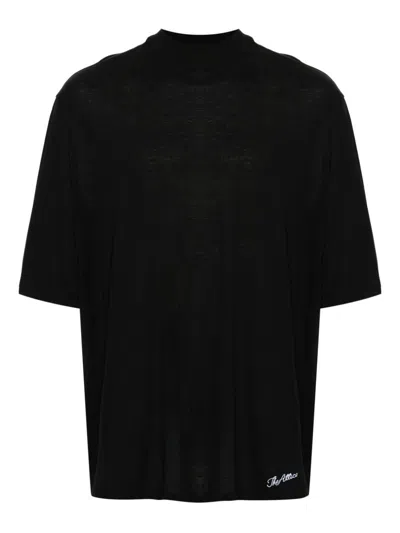 Attico Logo Embroidered Oversized T-shirt In Black