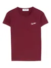 Attico Bordeauc Cotton T-shirt With Embroidered Logo In Burgundy