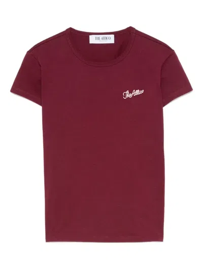 ATTICO LOGO-EMBROIDERED COTTON T-SHIRT
