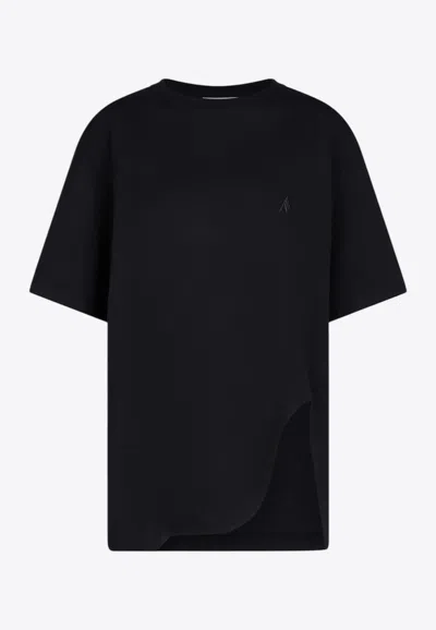 Attico Logo Embroidered Crewneck T-shirt In Black