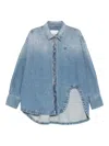 Attico Logo-embroidered Denim Shirt In Blue