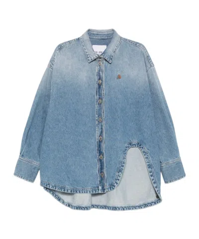 ATTICO THE ATTICO ASYMMETRIC HEM DENIM SHIRT