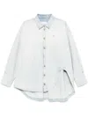Attico Denim Overshirt With Slit Detail In Blue