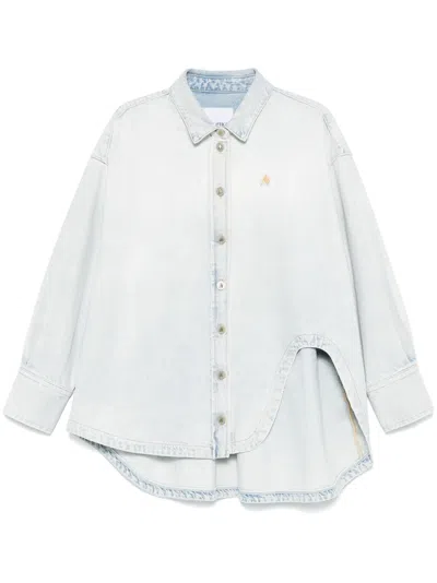 ATTICO LOGO-EMBROIDERED DENIM SHIRT - WOMEN'S - COTTON