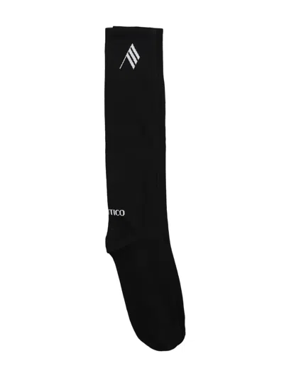 Attico Logo-embroidered Socks In Black  