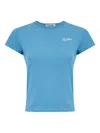 Attico Crew Neck Jersey T-shirt In Soft Fabric In Blue