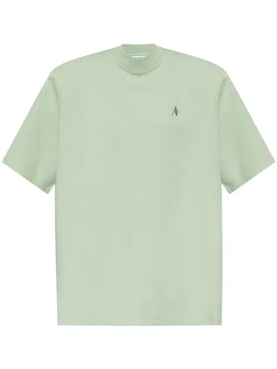 Attico Logo-embroidered T-shirt In Green