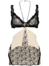 Attico Logo-embroidered Tulle Top In Black