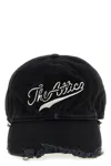 Attico Baseball Cap With Embroidery Logo And Frayed Hem In Black