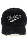 Attico Baseball Cap With Embroidery Logo And Frayed Hem In Black