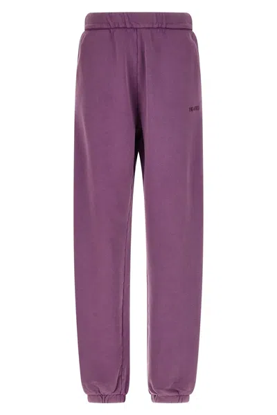 Attico Tapered Joggers Logo Embroidery Elastic Waistband In Purple