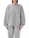 Attico Grey Crewneck Logo Pullover In Grigio