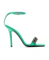 Attico Logo High-heeled Sandals In Green