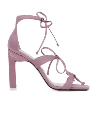 Attico Logo High-heeled Sandals In Purple