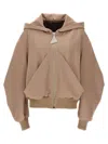 ATTICO LOGO HOODED BOMBER JACKET CASUAL JACKETS, PARKA BEIGE