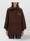 Attico Logo Hooded Jacket Front Pocket In Brown