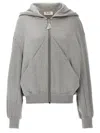 Attico Oversized Grey Hoodie With Logo Lettering Embroidery In Cotton Woman In Gray