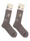 Attico Logo-jacquard Socks In Gray