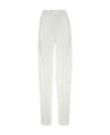 Attico Satin Waistband Pleated Trousers In White