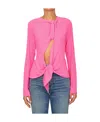 Attico Zelda Knotted Cutout Blouse In Pink