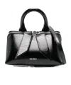 Attico Mini Bow Detail Top Handle Bag In Black