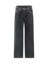 Attico Logo Pant Canvas In Navy Blue