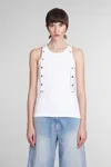 Attico Strap Detail Ribbed Tank Top In White