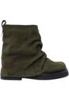 Attico Khaki Mini Robin Combat Boots In 绿色