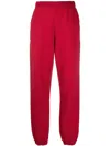 Attico Logo Print Track Pants In Red