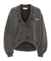Attico Logo-detailed Cropped Cotton Sweatshirt In Black